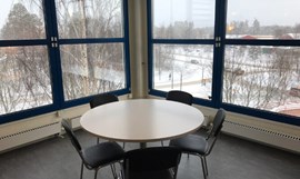 Vinter Panorama Fönster Fikarum Ifj Kontorshotell